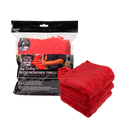 Happy Ending Ultra Plush Edgeless Microfiber Towel, Red 16" x 16" (3 Pack) (Comes in Case of 16 Units)-1