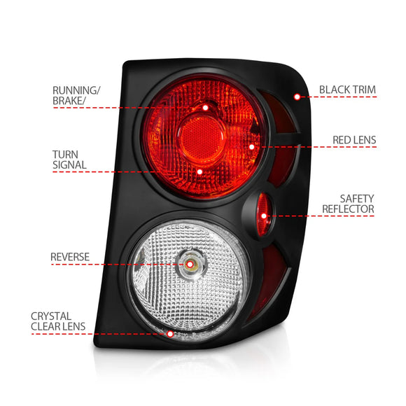 ANZO 1999-2003 Jeep Grand Cherokee Taillights Black