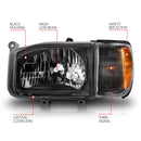 ANZO 1999-2004 Nissan Pathfinder Crystal Headlights Black-4