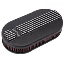 Edelbrock Air Cleaner Classic Series Oval Aluminum Top Cloth Element 17 5In X 9 35In X 3 9In Black-1