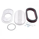 Edelbrock Air Cleaner Classic Series Oval Aluminum Top Cloth Element 17 5In X 9 35In X 3 9In Satin-1