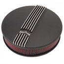 Edelbrock Air Cleaner Classic Series Round Aluminum Top Cloth Element 14In Dia X 3 9In Black-1