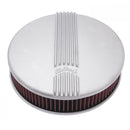 Edelbrock Air Cleaner Classic Series Round Aluminum Top Cloth Element 14In Dia X 3 9In Satin-1