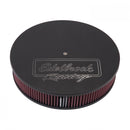 Edelbrock Air Cleaner Victor Series Round Aluminum Top Cloth Element 14In Dia X 3 125In Black-1