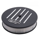 Edelbrock Air Cleaner Racing Series Round Aluminum Top Cloth Element 14In Dia X 3 125In Dropped Base-2