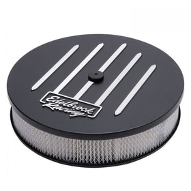 Edelbrock Air Cleaner Racing Series Round Aluminum Top Cloth Element 14In Dia X 3 125In Dropped Base - 0