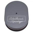 Edelbrock Air Cleaner Victor Series Oval Aluminum Top Cloth Element 11 875In X 8 25In X 3 75In Black-1
