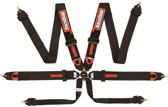 RACEQUIP FIA CAMLOCK 6PT PULL DN LAP BLACK