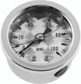 Bikers Choice 0-100 PSI Oil Pressure Gauge Engine Turned Face SS Bezel Liquid Filled Universal Cstm