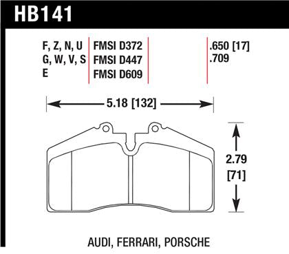 Hawk Audi/Porsche Rear AND ST-40 HPS Street Brake Pads