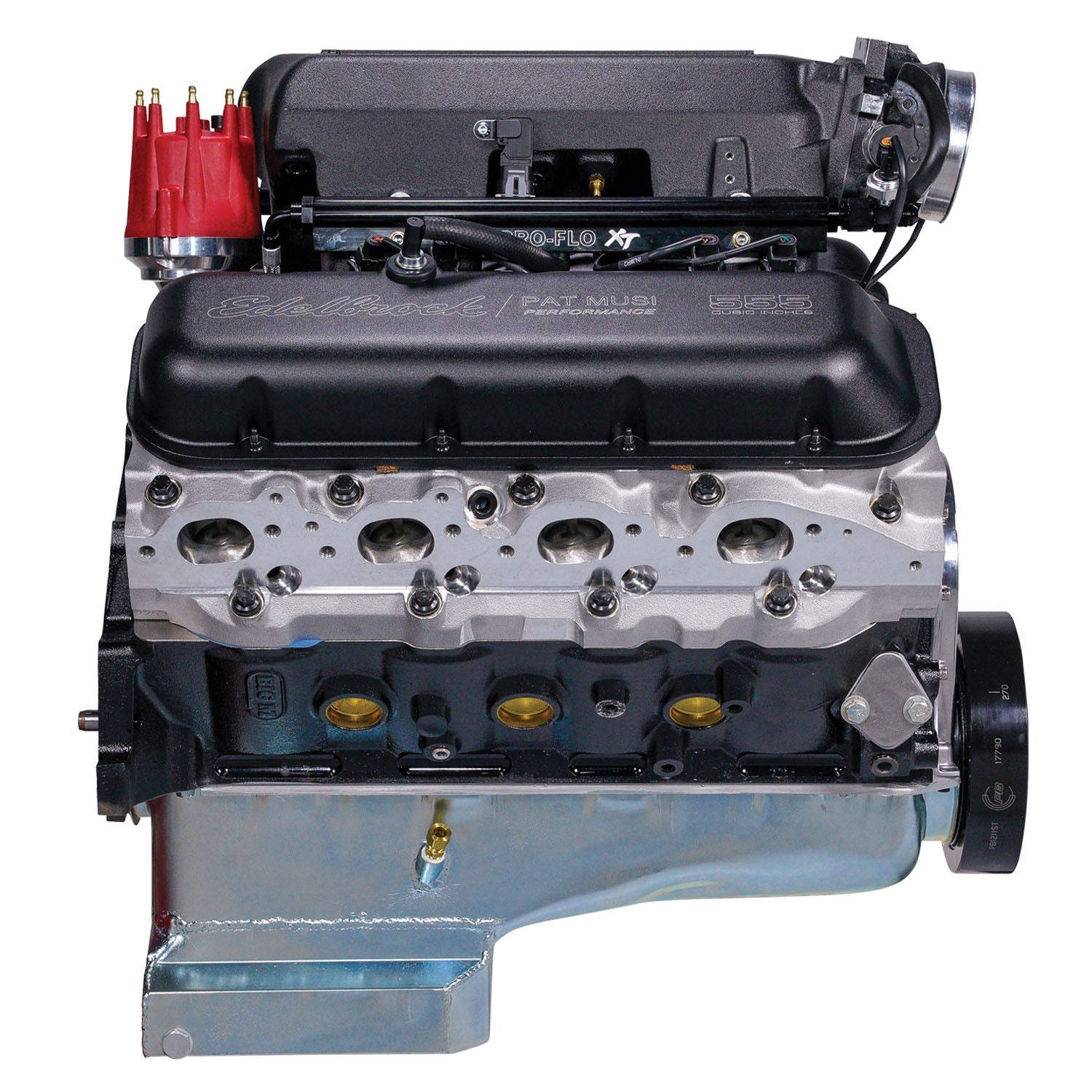 EDELBROCK CRATE ENGINE. EDELBROCK/MUSI 555 BBC PRO FLO 4 XT EFI
