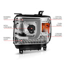 ANZO 14-15 GMC Sierra 1500/2500HD/3500HD Plank Style Projector Headlight - Chrome Housing-2
