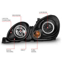 ANZO 1998-2005 Lexus Gs300 Projector Headlights w/ Halo Black-5