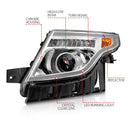 ANZO 11-15 Ford Explorer Projector Headlights w/ Light Bar Chrome Housing w/ Amber light-2