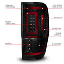 ANZO 19-22 Ford Ranger Full LED Taillights w/ Lightbar Sequential Signal Black Housing/Smoke Lens-2