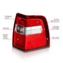 ANZO 07-17 For Expedition LED Taillights w/ Light Bar Chrome Housing Red/Clear Lens-2