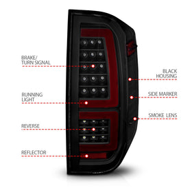 ANZO 2014-2021 Toyota Tundra LED Taillights Black Housing/Smoke Lens - 0