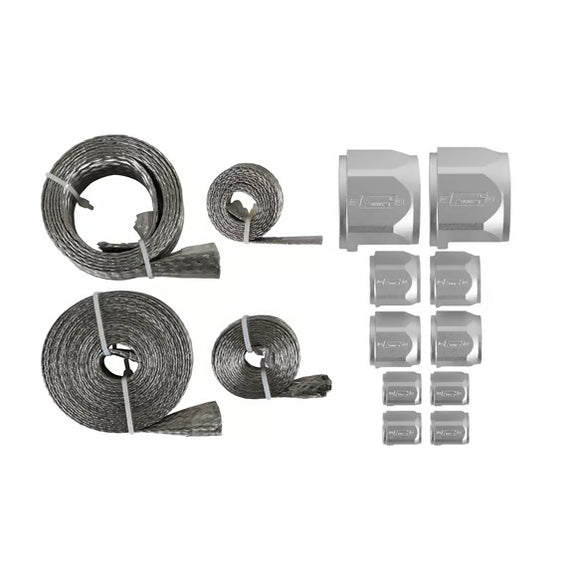 Mr. Gasket Flex-Braid Hose Sleeve Kit - Silver
