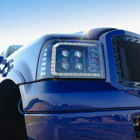 AlphaRex 05-07 Ford F250/350/450/550 Super Duty NOVA LED Proj HL Blk w/Actv Light & Seq Sig + SB DRL - 0