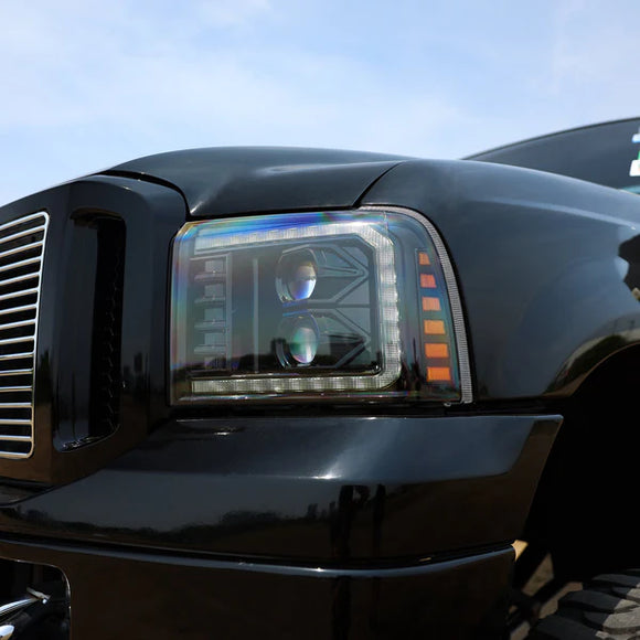 AlphaRex 05-07 Ford F250-550 PRO-Series Projector Headlights Alpha-Black