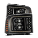AlphaRex 05-07 Ford F250-550 PRO-Series Projector Headlights Alpha-Black-1