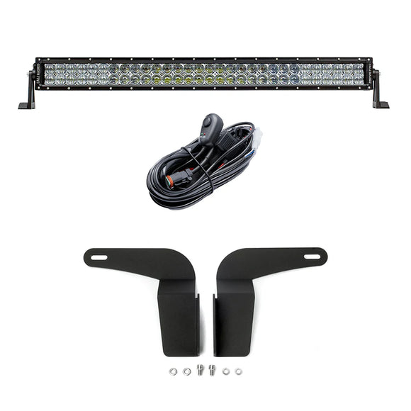 Cali Raised 05-15 Toyota Tacoma 32In Lower Bumper Flush Led Light Bar Kit - Combo No Switch