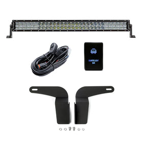 Cali Raised 05-15 Toyota Tacoma 32In Lower Bumper Flush Led Bar Kit - Combo Blue Backlight - Small