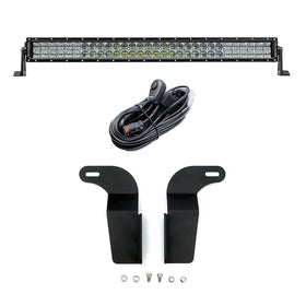 Cali Raised 05-15 Toyota Tacoma 32In Lower Bumper Hidden Led Bar Brackets Kit - Combo No Switch