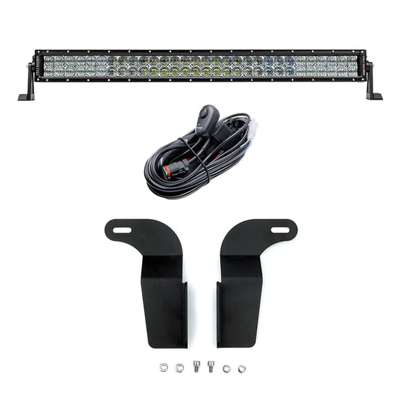 Cali Raised 05-15 Toyota Tacoma 32In Lower Bumper Hidden Led Light Bar Brackets Kit - No Switch