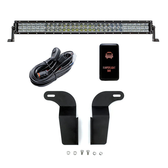 Cali Raised 05-15 Toyota Tacoma 32In Lower Bumper Hidden Led Bar Brackets Kit-Amber Backlight - Tall