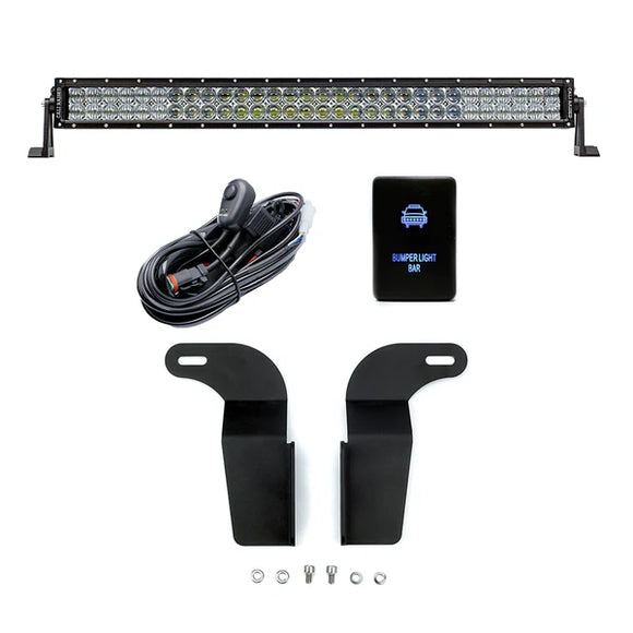 Cali Raised 05-15 Toyota Tacoma 32In Lower Bumper Hidden Led Brackets Kit - Blue Backlight - Small