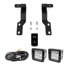 Cali Raised 05-15 Toyota Tacoma Low Prof Ditch Light Brackets Kit W/ Amber Backlight - Tall