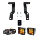Cali Raised 05-15 Toyota Tacoma Low Profile Led Ditch Light Brackets Kit W/ Blue Backlight - Small-1