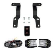 Cali Raised 05-15 Toyota Tacoma Low Profile Led Ditch Light Brackets Kit W/Amber Backlight - Tall