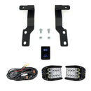 Cali Raised 05-15 Toyota Tacoma Low Profile Led Ditch Light Brackets Kit W/ Blue Backlight - Small-1
