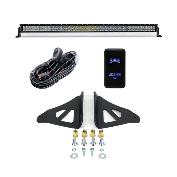 Cali Raised 05-23 Toyota Tacoma 52 Curved Led Light Bar Roof Brackets Kit - Brackets W/ 5D Optic Os
