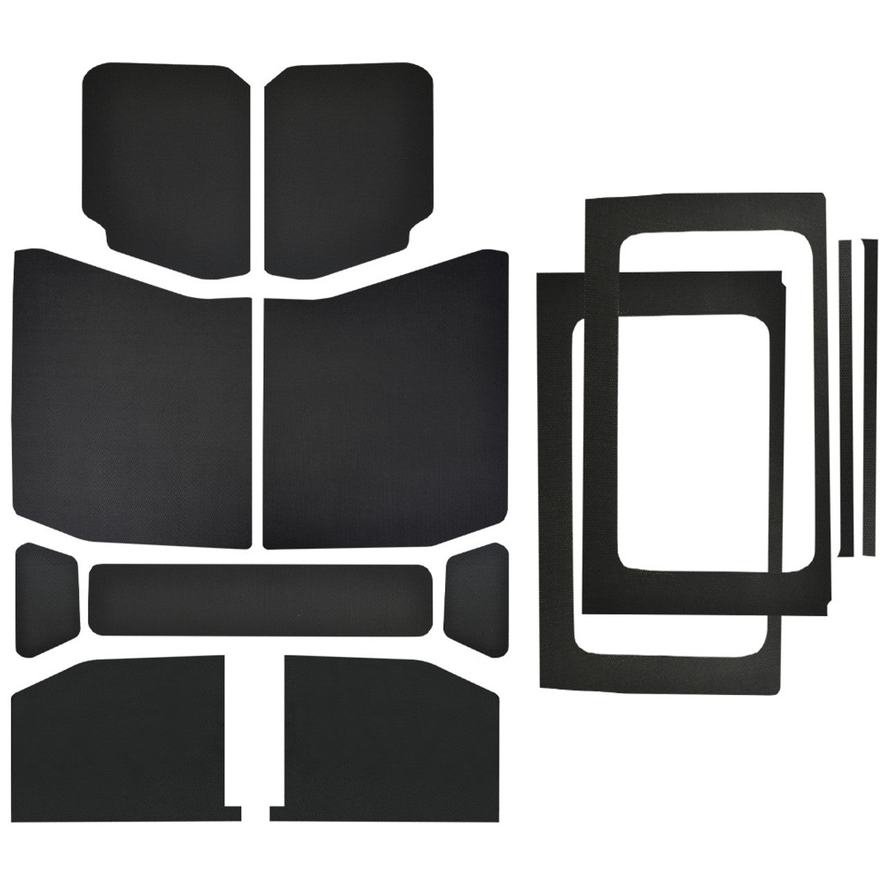 DEI 18-23 Jeep Wrangler JL 4-Door Boom Mat Complete Headliner Kit - 13 Piece - Black Leather Look