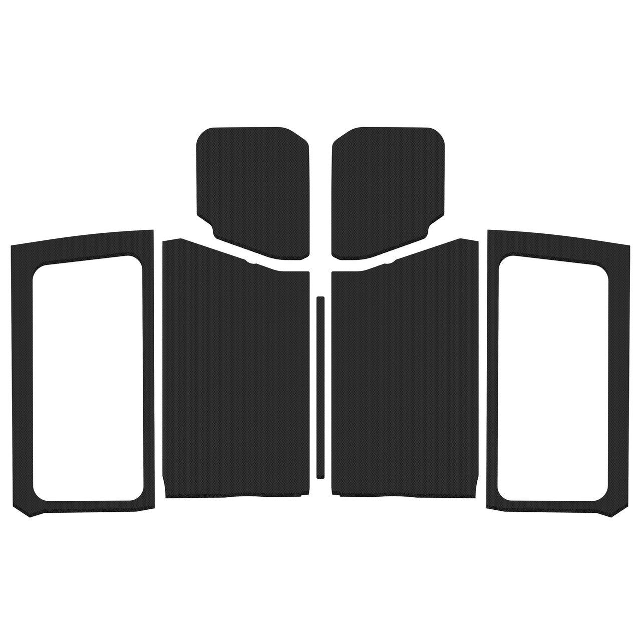 DEI 18-23 Jeep Wrangler JL 2-Door Boom Mat Complete Headliner Kit - 7 Piece - Black Leather Look
