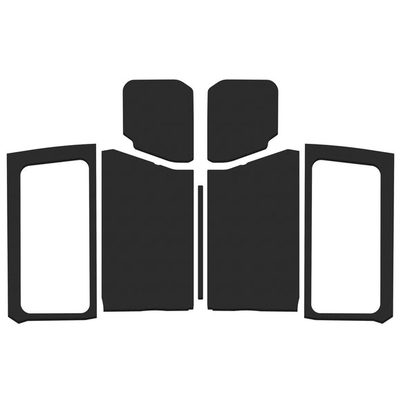 DEI 18-23 Jeep Wrangler JL 2-Door Boom Mat Complete Headliner Kit - 7 Piece - Black Leather Look