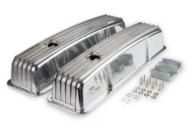 Mr. Gasket Cast Aluminum Finned Valve Covers - Polished 1958-1986 Chevrolet 283-400