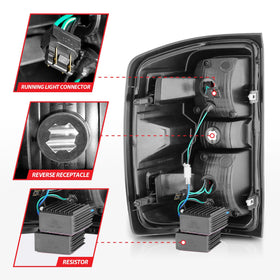 ANZO 15-19 Chevy Silverado 2500HD/3500HD (Halgn Only) LED Tail Lights w/Black Light Bar & Clear Lens - 0