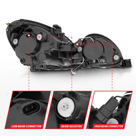 ANZO 1998-2005 Lexus Gs300 Projector Headlights w/ Halo Black - 0