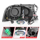 ANZO 1997-2004 Dodge Dakota Projector Headlights w/ Halo Black 1 pc-2