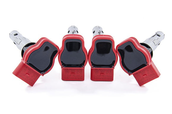 OEM Ignition Coil Packs (FSI/TSI) Set of 4 (RED) For VW / Audi