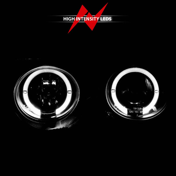 ANZO 1994-1997 Acura Integra Projector Headlights w/ Halo Black