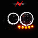 ANZO 1997-2004 Dodge Dakota Projector Headlights w/ Halo Black 1 pc-3
