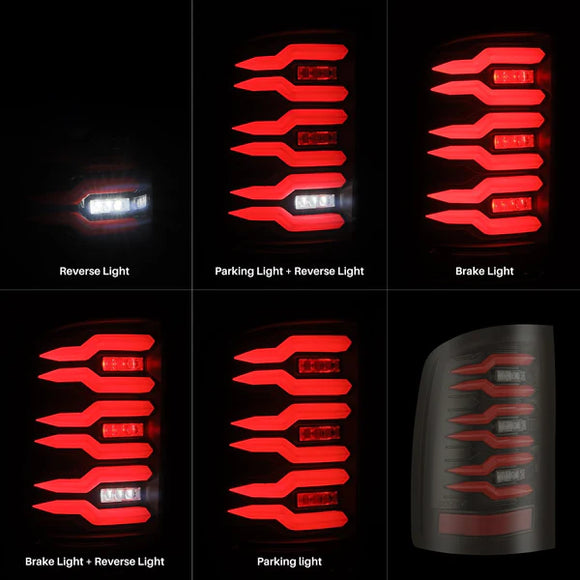 AlphaRex 07-13 GMC Sierra 1500/07-14 2500/3500HD (No Clsc/Dually) Luxx-Series LED Tail Lghts Blk Red