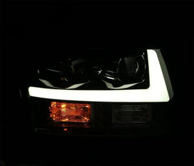AlphaRex 07-14 Chevrole Tahoe PRO-Series LED Headlights Plank Style Blk w/Activ Light/Seq Signal/DRL - 0
