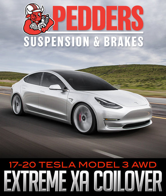 PEDDERS SUSPENSION EXTREME XA COILOVER KIT: 2017–2020 TESLA MODEL 3 AWD
