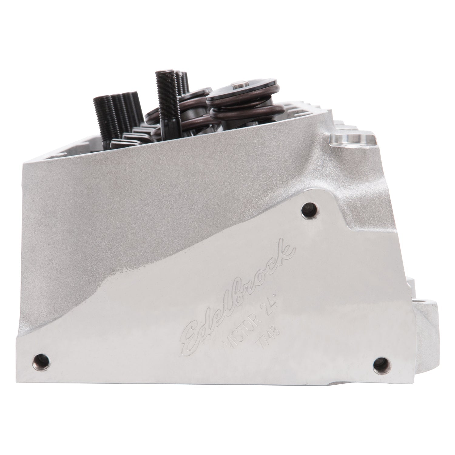 Edelbrock Cyl Head BBC Victor Jr 24 Deg Rect Port 300cc 106cc Combustion Chamber - 0
